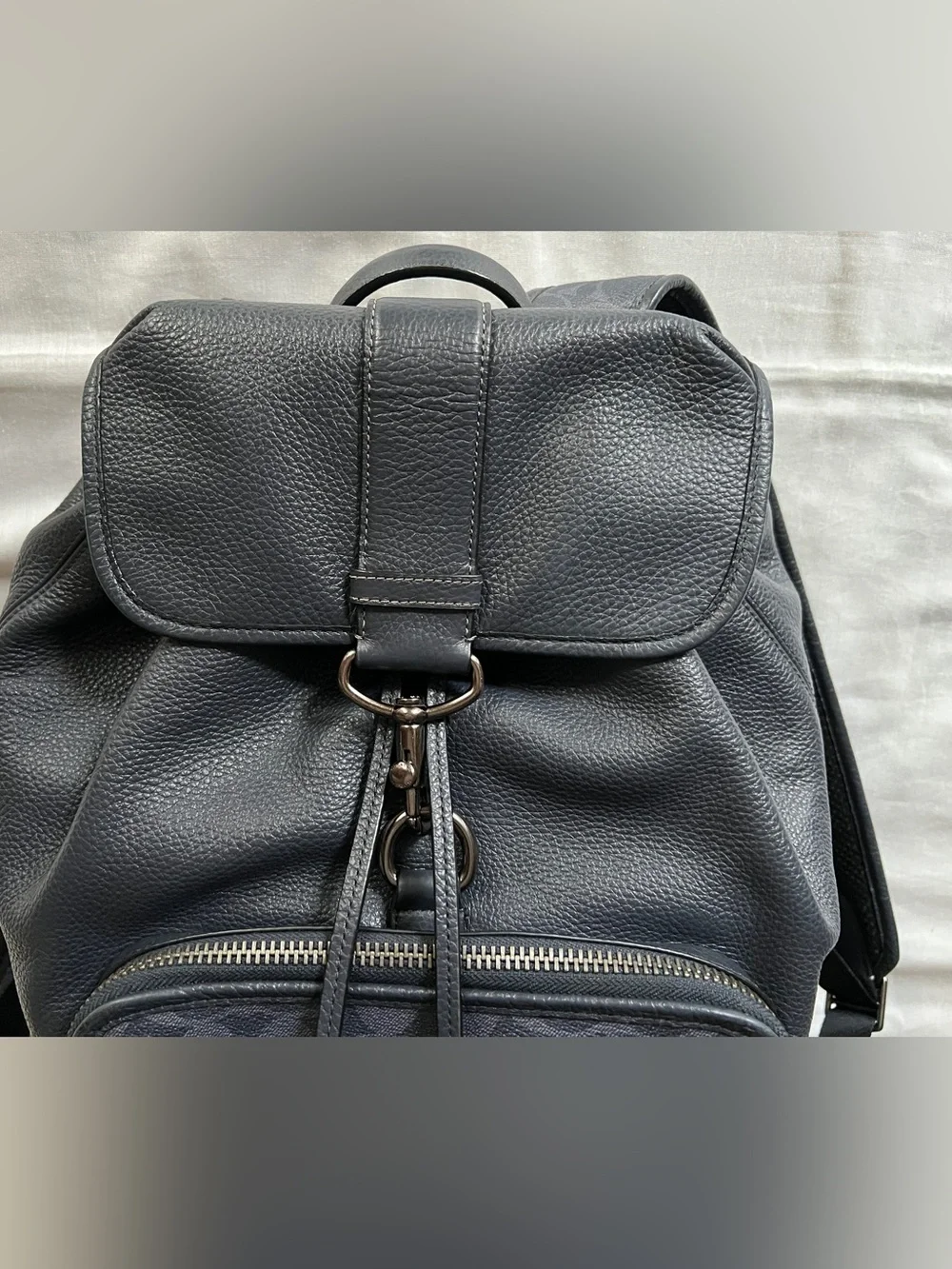 Coach Sullivan Leather Backpack Rare Deep Navy Color